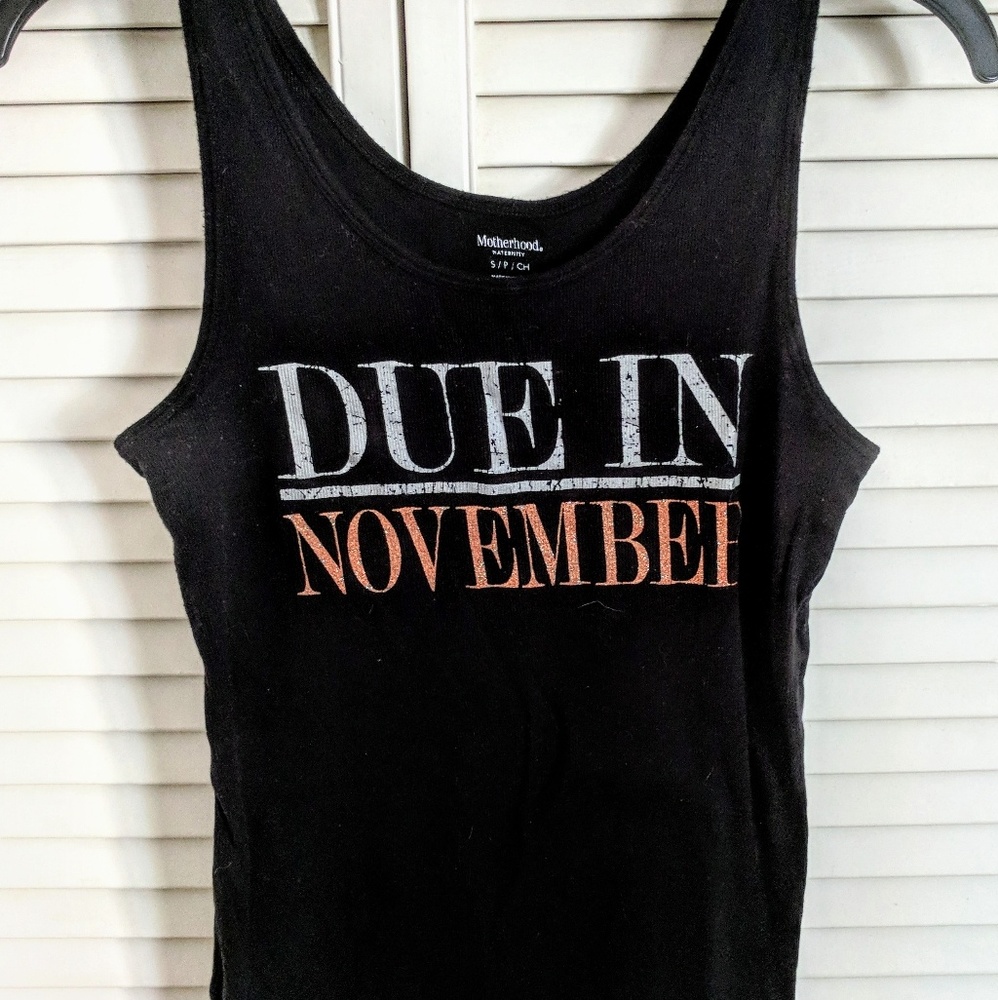 Black cotton Maternity tank top with necklace